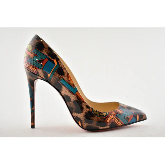 Christian Louboutin Pigalle Follies 100 Black Loubileo Leopard Heel Pump 37 - Picture 2 of 12